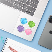 Pastel Colorful Seashell Pack Aufkleber (Laptop mit iPhone)