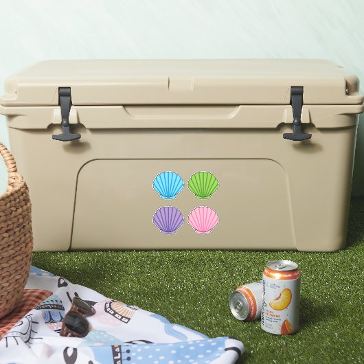 Pastel Colorful Seashell Pack Aufkleber (Kühler)