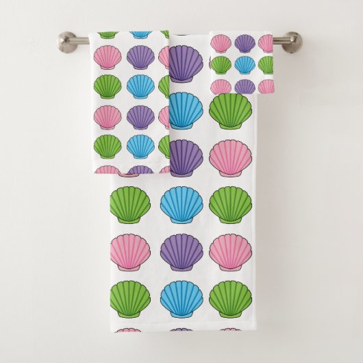 Pastel Colorful Seashell Pack Badhandtuch Set (Insitu)