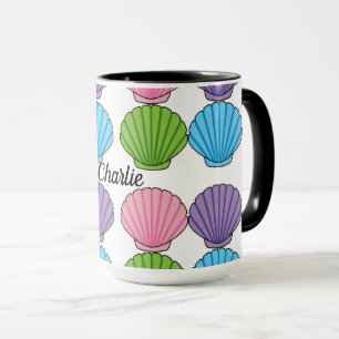 Pastel Colorful Seashell Pack   Eigenname hinzufüg Tasse