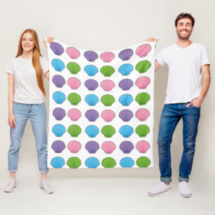 Pastel Colorful Seashell Pack Fleecedecke
