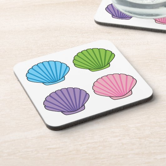 Pastel Colorful Seashell Pack Getränkeuntersetzer (Linke Seite)