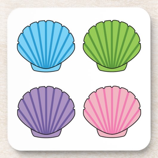 Pastel Colorful Seashell Pack Getränkeuntersetzer (Vorderseite)