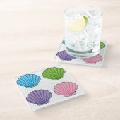 Pastel Colorful Seashell Pack Glasuntersetzer (Schrägansicht)