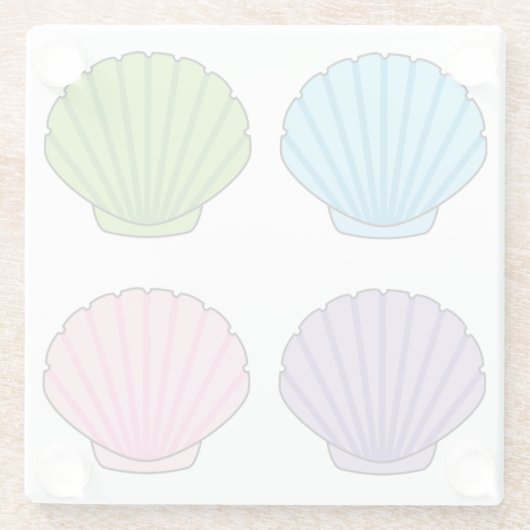 Pastel Colorful Seashell Pack Glasuntersetzer (Rückseite)