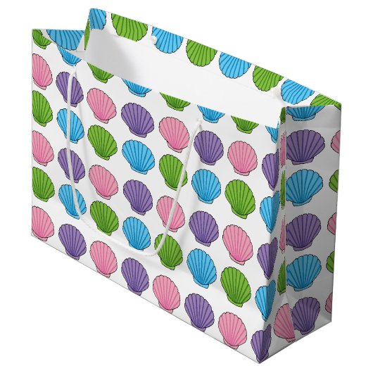 Pastel Colorful Seashell Pack Große Geschenktüte (Vorderseite Schrägansicht)