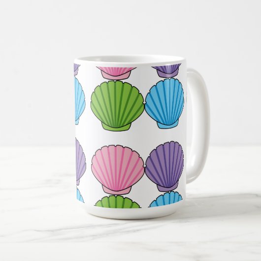 Pastel Colorful Seashell Pack Kaffeetasse (VorderseiteRechts)