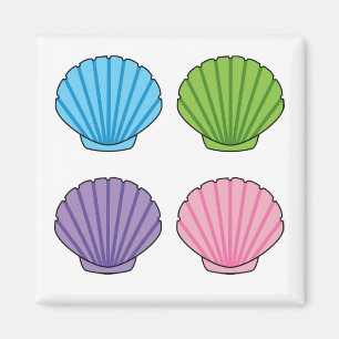 Pastel Colorful Seashell Pack Magnet