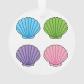 Pastel Colorful Seashell Pack Ornament (Rückseite)