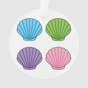 Pastel Colorful Seashell Pack Ornament