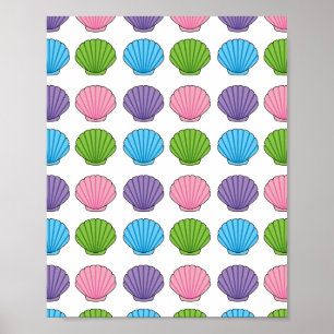 Pastel Colorful Seashell Pack Poster