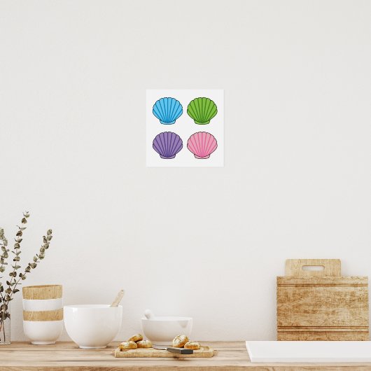 Pastel Colorful Seashell Pack Poster (Küche)