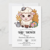 Pastel Colorful Sheep Baby Dusche Einladung (Vorderseite)