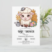Pastel Colorful Sheep Baby Dusche Einladung (Stehend Vorderseite)
