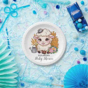 Pastel Colorful Sheep Baby Dusche Pappteller