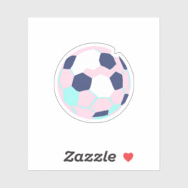 Pastel Colorful Soccerball Aufkleber