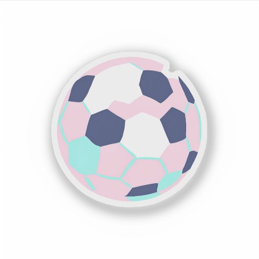 Pastel Colorful Soccerball Aufkleber (Vorderseite)