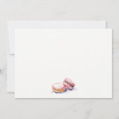 Pastel Colorful Wasserfarbe Französisch Macarons B Mitteilungskarte (Rückseite)