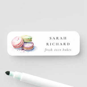 Pastel Colorful Wasserfarbe Französisch Macarons B Namensschild