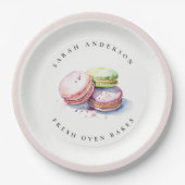 Pastel Colorful Wasserfarbe Französisch Macarons B Pappteller (Vorderseite)