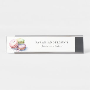Pastel Colorful Wasserfarbe Französisch Macarons B Schreibtischnamensplakette