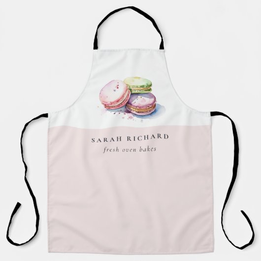 Pastel Colorful Wasserfarbe Französisch Macarons B Schürze (Vorderseite)