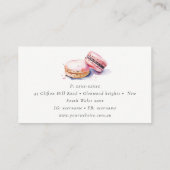 Pastel Colorful Wasserfarbe Französisch Macarons B Visitenkarte (Rückseite)