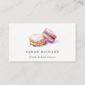 Pastel Colorful Wasserfarbe Französisch Macarons B Visitenkarte (Vorderseite)