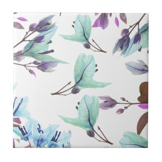 Pastel Colors Bougainvillea Blume Fliese (Vorderseite)