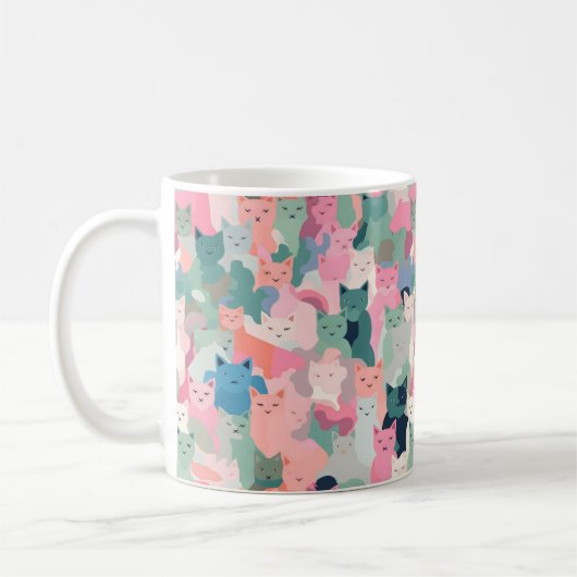 Pastel Colors Cat Camouflage Kaffeetasse (Links)