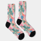 Pastel Colors Cat Camouflage Socken (Rechts)