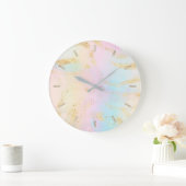 pastel colors faux glitter effect große wanduhr (Zuhause)