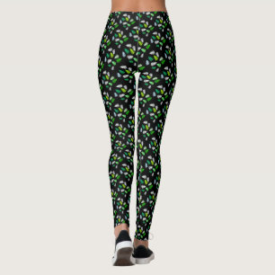 Pastel Colors Happy Green Fern Blätter Leggings