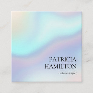 Pastel Colors Holographic Girly Minimalistisch Ele Quadratische Visitenkarte