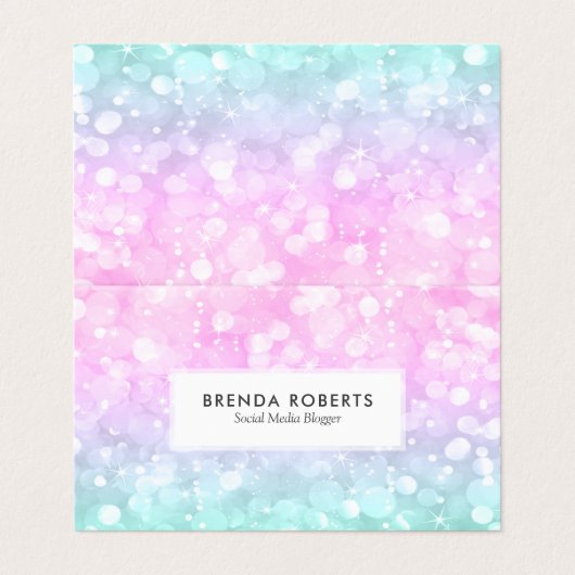 Pastel Colors Imitate Bokeh Glitzer Visitenkarten (Außenseite Aufgefaltet)