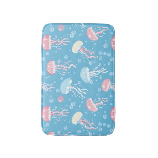 Pastel colors jellyfish pattern badematte (Vorderseite Vertikal)