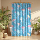 Pastel colors jellyfish pattern duschvorhang