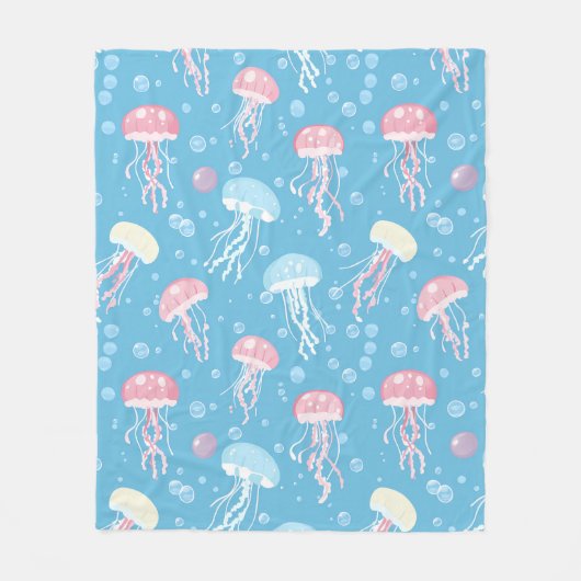 Pastel colors jellyfish pattern fleecedecke (Vorderseite)
