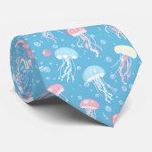Pastel colors jellyfish pattern krawatte (Gerollt)
