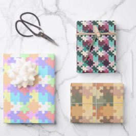 Pastel Colors Jigsaw Puzzles Muster Geschenkpapier Set