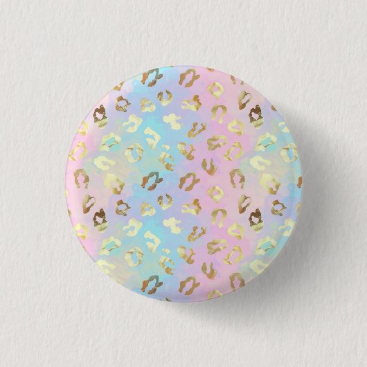 Pastel Colors Leopard Skin Bandana Button (Vorderseite)