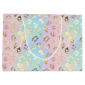 Pastel Colors Leopard Skin Bandana Große Geschenktüte (Rückseite)