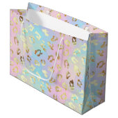 Pastel Colors Leopard Skin Bandana Große Geschenktüte (Vorderseite Schrägansicht)