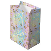 Pastel Colors Leopard Skin Bandana Mittlere Geschenktüte (Vorderseite Schrägansicht)
