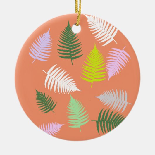 Pastel Colors Lucky Fern Keramik Ornament (Vorne)