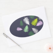 Pastel Colors Lucky Fern Ovaler Aufkleber (Umschlag)