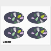 Pastel Colors Lucky Fern Ovaler Aufkleber (Blatt)