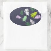 Pastel Colors Lucky Fern Ovaler Aufkleber (Tasche)