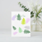 Pastel Colors Lucky Fern Postkarte (Stehend Vorderseite)