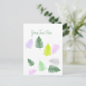 Pastel Colors Lucky Fern Postkarte (Stehend Vorderseite)